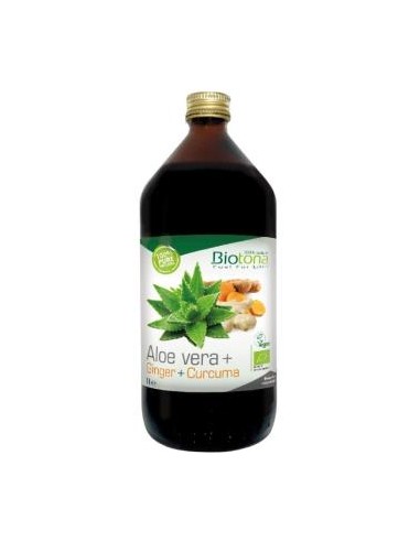 JUGO DE ALOE + JENGIBRE + CURCUMA 1L. BIO BIOTONA