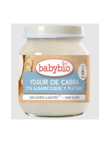 YOGUR DE CABRA albaricoque-platano 6meses 2udsx130 BABYBIO