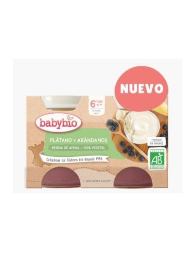 YOGUR AVENA PLATANO ARANDANOS 2x130gr. BIO BABYBIO