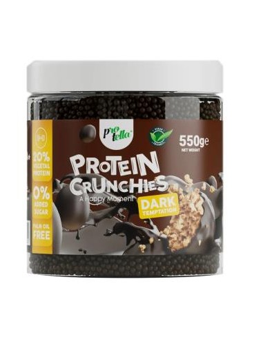 PROTEIN CRUNCHIES bolitas proteicas chocolate negro 550gr. PROTELLA