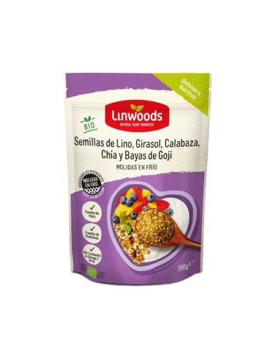 SEMILLAS LINO calabaza girasol chia goji 200g LINWOODS