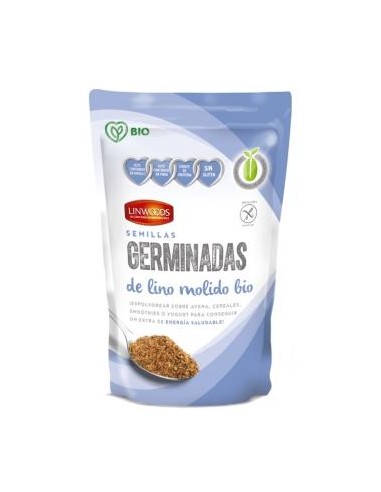 SEMILLAS DE LINO germinadas molidas 200gr. BIO LINWOODS