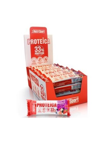 BARRITA PROTEICA white choco-red berries 24uds. NUTRISPORT