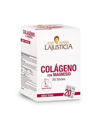 COLAGENO con MAGNESIO sabor fresa 20sticks ANA MARIA LAJUSTICIA