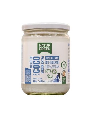 ACEITE DE COCO CUISINE desodorizado 400gr. BIO NATURGREEN