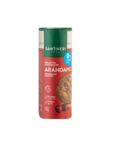 GALLETAS INTEGRALES ARANDANOS 0% azucares 190gr. SANTIVERI