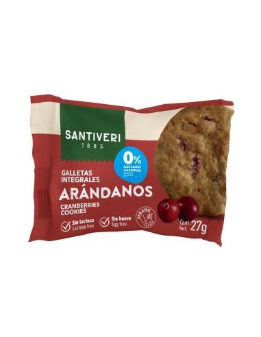 GALLETAS INTEGRALES ARANDANOS 0% azucares 3uds. SANTIVERI