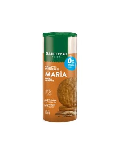 GALLETAS INTEGRALES MARIA 0% azucares 190gr. SANTIVERI