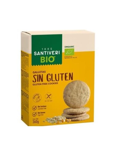 GALLETAS SIN GLUTEN 2 Paquetes 360gr. BIO SANTIVERI