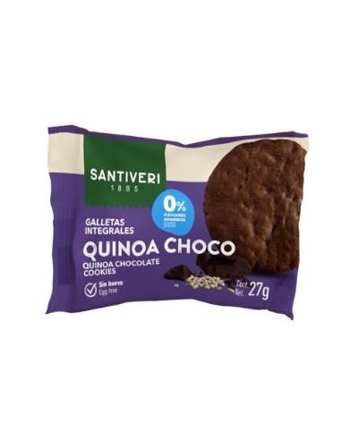 GALLETAS INTEGRALES QUINOA CHOCO 3ud 0% azucar 27g SANTIVERI