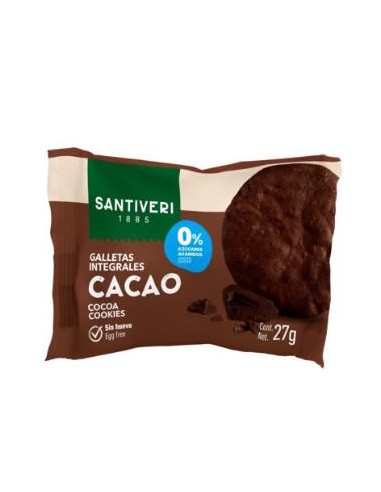 GALLETAS INTEGRALES CACAO 3uds. 27gr SANTIVERI