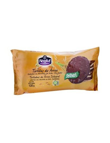 NOGLUT TORTITAS DE ARROZ CHOCO CON LECHE 8ud 120gr SANTIVERI