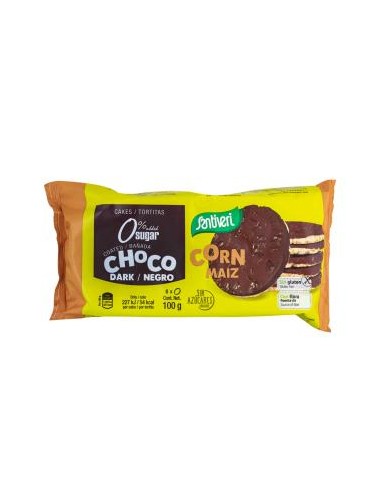 TORTITAS DE MAIZ con choco negro 8uds 100gr. S/A SANTIVERI