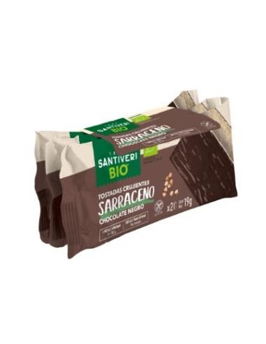 TOSTADAS TRIGO SARRACENO choco negro 6ud. SANTIVERI