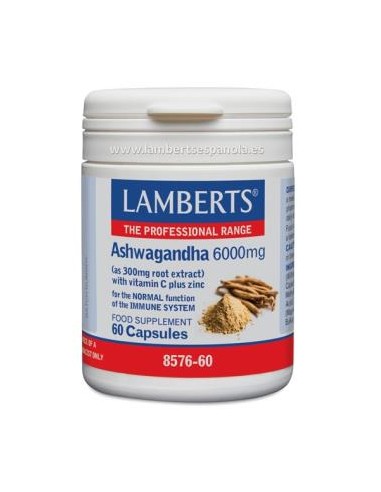 ASHWAGANDHA 6000mg. 60cap. LAMBERTS