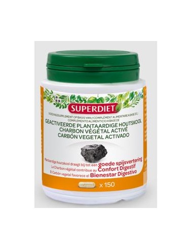 CARBON VEGETAL ACTIVADO 150cap. AGBIO SUPERDIET