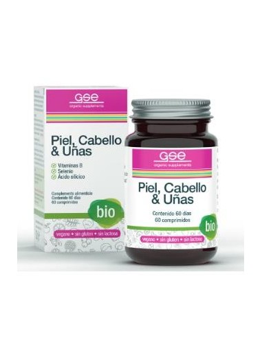 CABELLO PIEL Y UÑAS 60comp. BIO VEGAN GSE