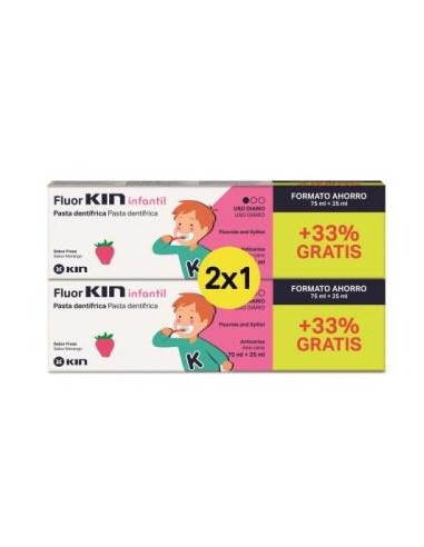 FLUOR KIN INFANTIL PASTA 75ml+25ml 2x1