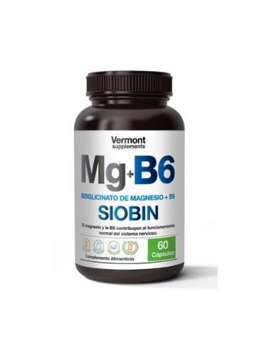 MG+B6 SIOBIN Bisglicinato de Magnesio+B6 60cap. VERMONT SUPPLEMENTS