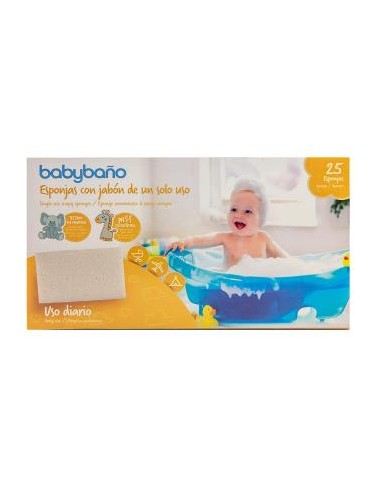 BABYBAÑO ESPONJA C/ JABON un solo uso 25un