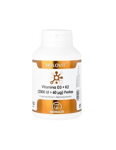 HOLOVITvitamina D3 2000UI + K2 60µg 180perlas EQUISALUD