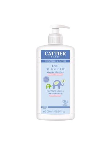 LECHE HIDRATANTE BEBE limpia cara y cuerpo 500ml. CATTIER