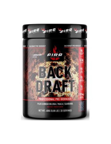 BACK-DRAFT PREWORKOUT red fruit punch 400gr. FIRE NUTRITION