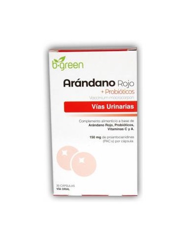 ARANDANO ROJO + PROBIOTICOS 30cap. B.GREEN (LAB. LEBUDIT)