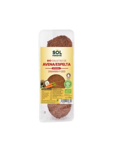 GALLETAS DE AVENA espelta zanahoria y coco 175gr. SOLNATURAL