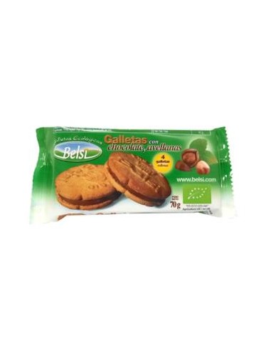 GALLETAS con chocolate y avellana 4uds 70gr. BIO BELSI