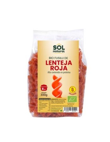 FUSILLI LENTEJA ROJA 250gr. SOLNATURAL