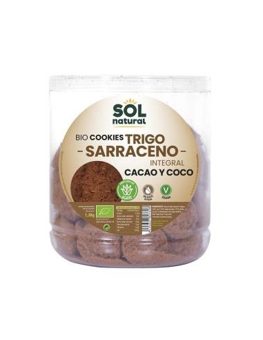 GALLETAS DE TRIGO SARRACENO COCO CACAO bote 1,3kg. SOLNATURAL