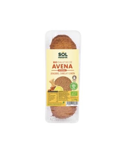 GALLETAS DE AVENA JENGIBRE CANELA LIMON 175gr. BIO SOLNATURAL