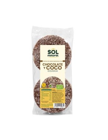 TORTAS DE ARROZ con chocolate y coco 100gr. BIO SOLNATURAL