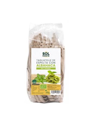 TAGLIATELLE DE ESPELTA con albahaca 250gr. BIO SOLNATURAL