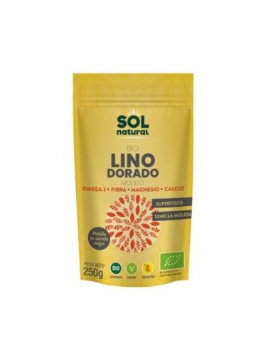 SEMILLAS DE LINO DORADO triturado 250gr. BIO SOLNATURAL