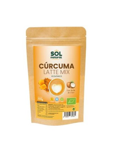 CURCUMA LATTE MIX con leche de coco 200gr.BIO SG SOLNATURAL