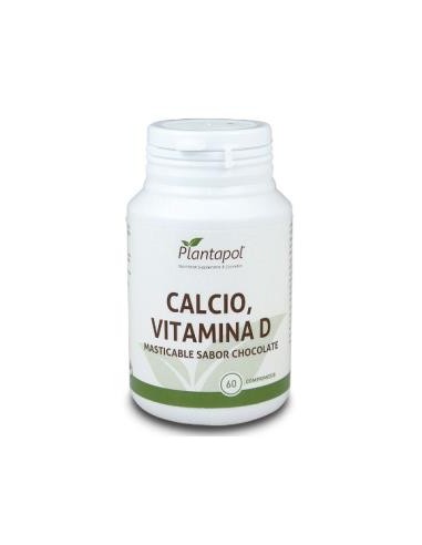 CALCIO+VIT.D sabor chocolate 60comp. masticables PLANTAPOL