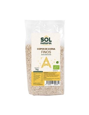 COPOS DE AVENA FAMILIAR finos integrales 1kg. BIO SOLNATURAL