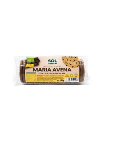 GALLETAS DE AVENA MARIA con chips choco 200gr. SG SOLNATURAL