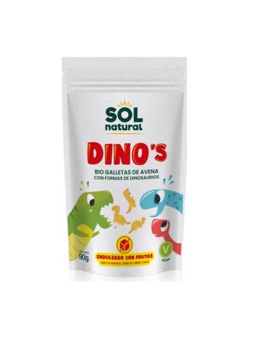 DINOS GALLETAS DE AVENA Y FRUTA 90gr. BIO SOLNATURAL