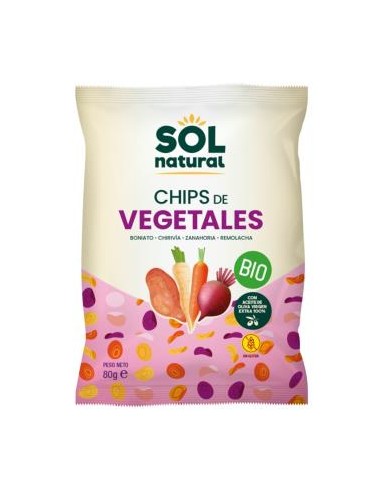 CHIPS DE VEGETALES con aceite de oliva 80gr. BIO SOLNATURAL