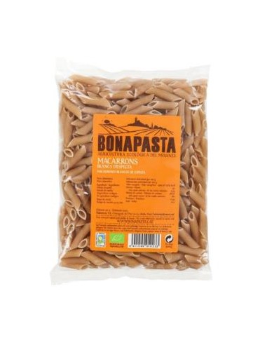 MACARRONES DE ESPELTA blancos 500gr. ECO BONAPASTA