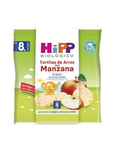 TORTITAS DE ARROZ con manzana 8 mese 30gr. BIO SG HIPP