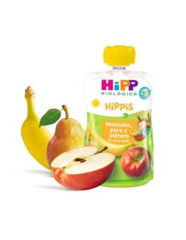 POUCHES DE MANZANA PERA Y PLATANO bebibles 100gr. HIPP