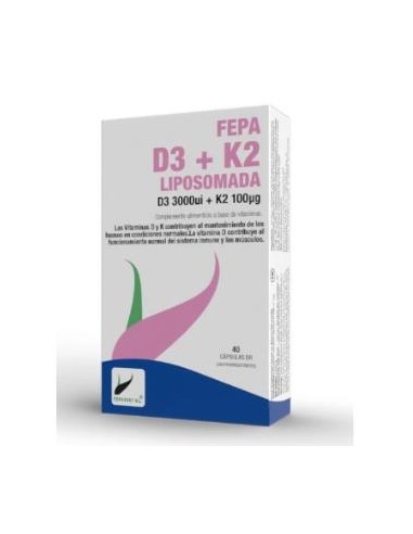 FEPA-VITAMINA D3+K2 liposomado 40cap. FEPADIET