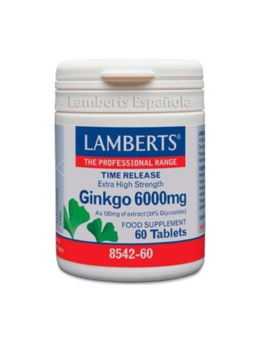 GINKGO BILOBA 6000 Alta Potencia 120mg. 60comp. LAMBERTS