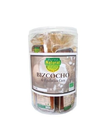 BIZCOCHOS DE ESPELTA con coco cilindro 18uds. ECO HORNO NATURAL