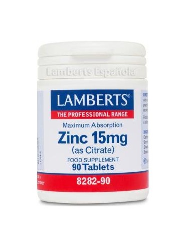 ZINC (Como Citrato) 15 mg. 90comp. LAMBERTS