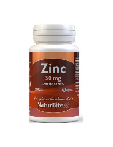 ZINC CITRATO 30mg 60cap. NATURBITE